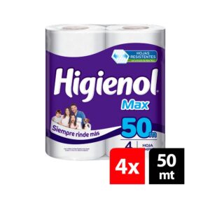 Higienol Papel Higienico S.H Rinde + 4 x 50 mtrs.