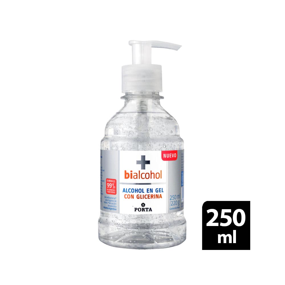 Porta Bi-Alcohol En Gel C/Glicerina x 250 ml.