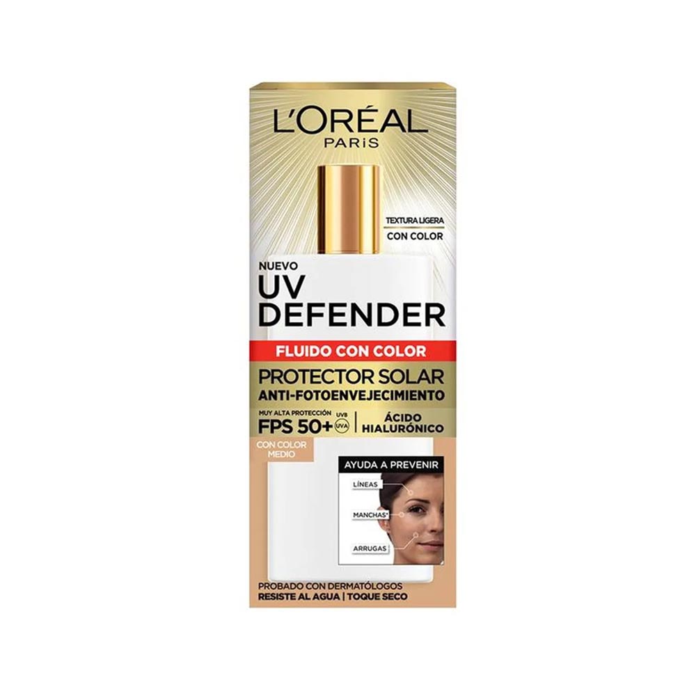 L’oreal UV Defender Fluido con Color Medio FPS50+ x 40 gr.