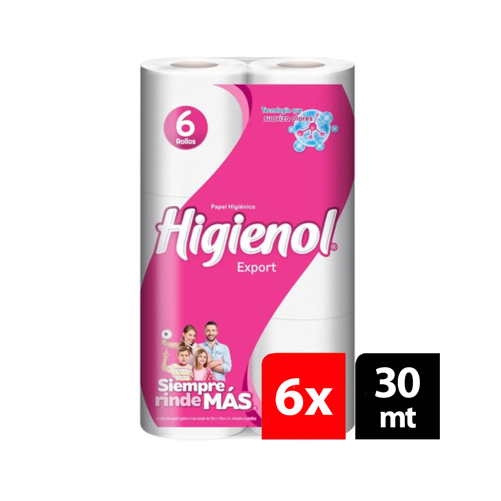 Higienol Papel Higienico S.H Export 6 x 30 mtrs.
