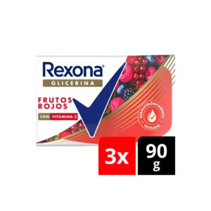 Rexona Jabón De Tocador Glicerina Frutos Rojos 3 x 90 gr.