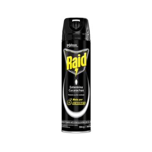 Raid Insecticida Mata Cucarachas Negro Aerosol x 360 ml.