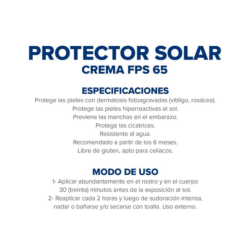 Dermaglos Protector Solar Crema FPS65 x 90 gr.