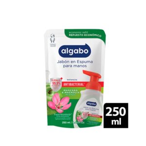 Algabo Espuma Antibacterial Manzana y Magnolia Repuesto Económico x 250 ml.
