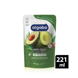 Algabo Jabón Liquido Karité y Aguacate Repuesto Económico x 220 ml.