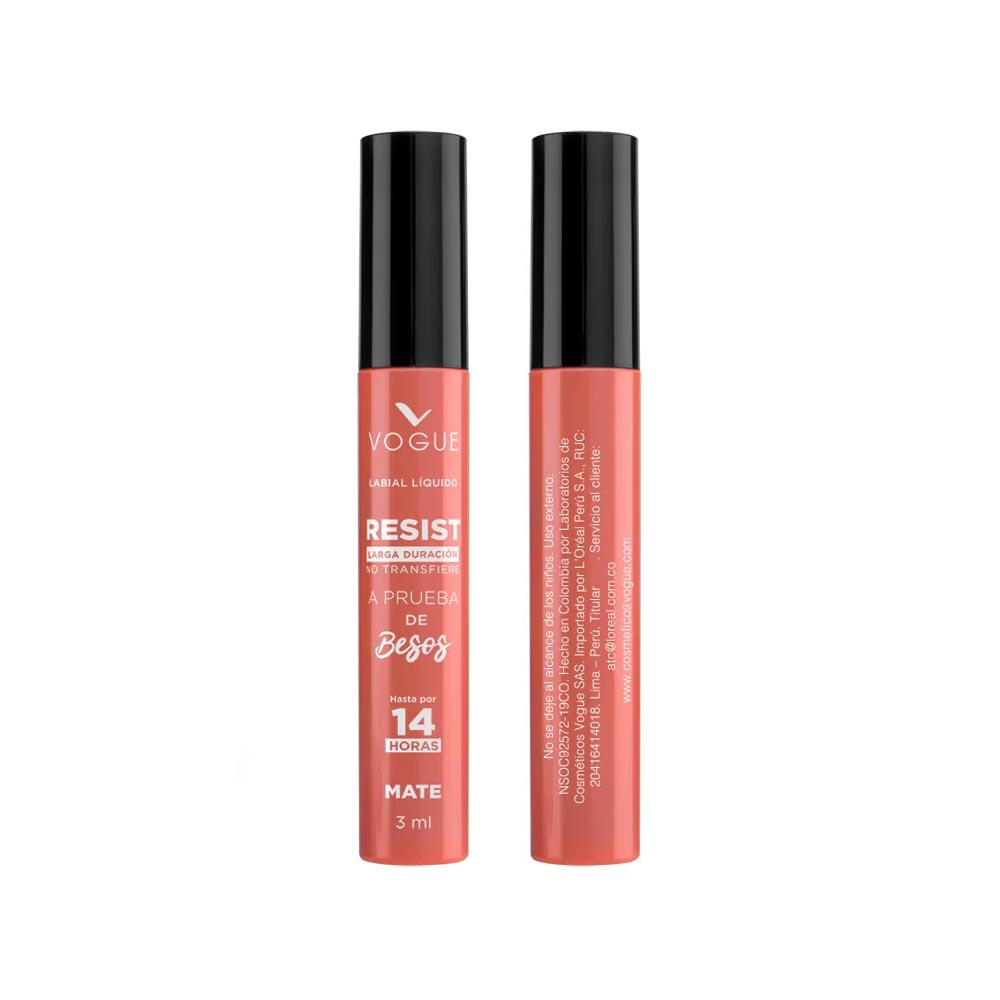 Vogue Labial Líquido Resist Tono Elegante x 3 ml.