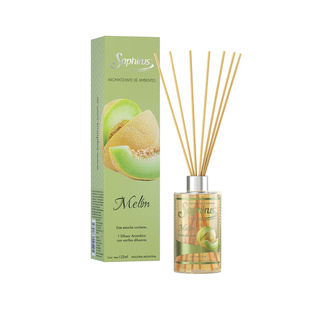 Saphirus Varillas Difusor Aromático Melon x 125 ml.