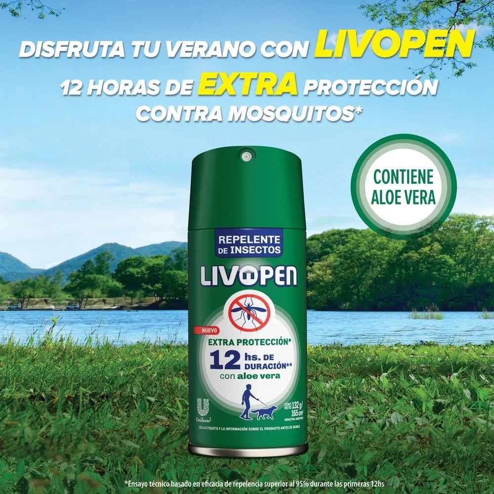 Livopen Repelente Aerosol Maxima Duración x 165 ml.