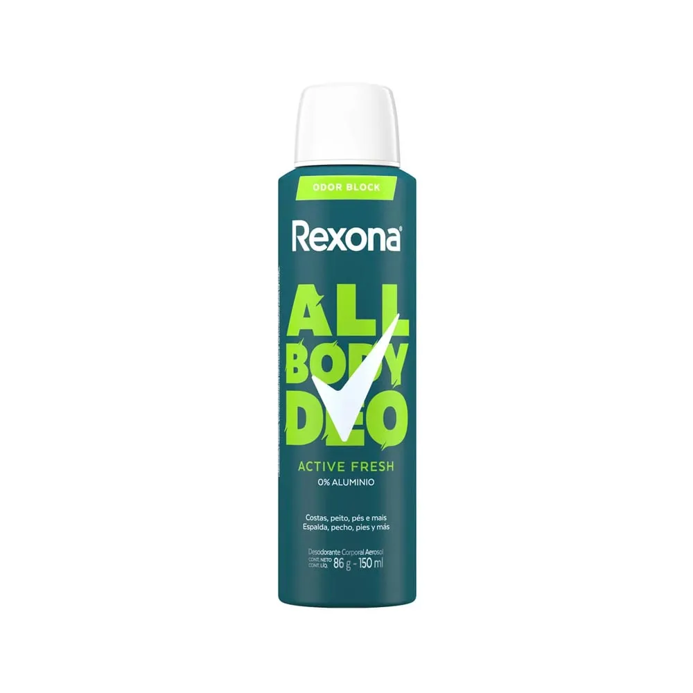 Rexona Desodorante All Body Aero Men X 150 ML. Active Fresh