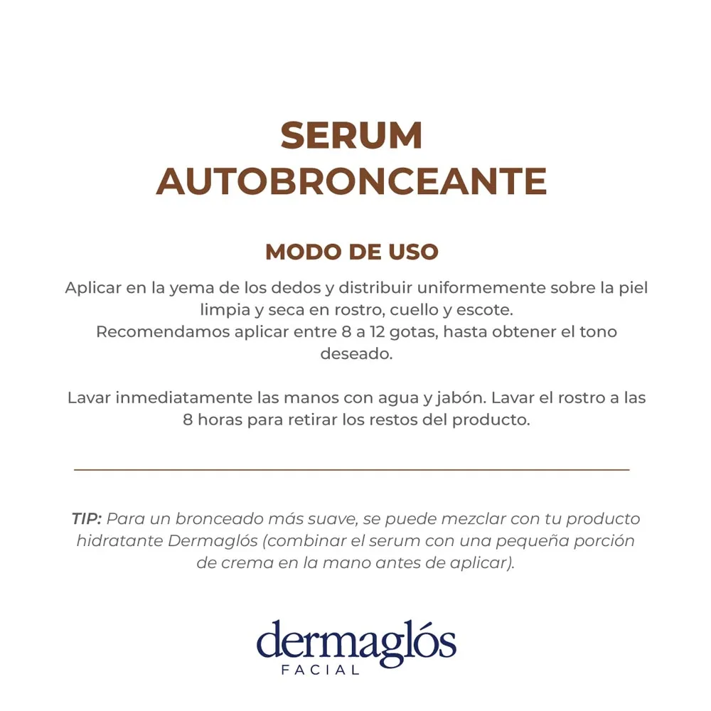 Dermaglos Serum Autobronceante Facial x 25 ML.