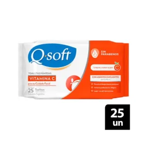 Q Soft Toallitas Desmaquillantes Vitamina C x 25 und.