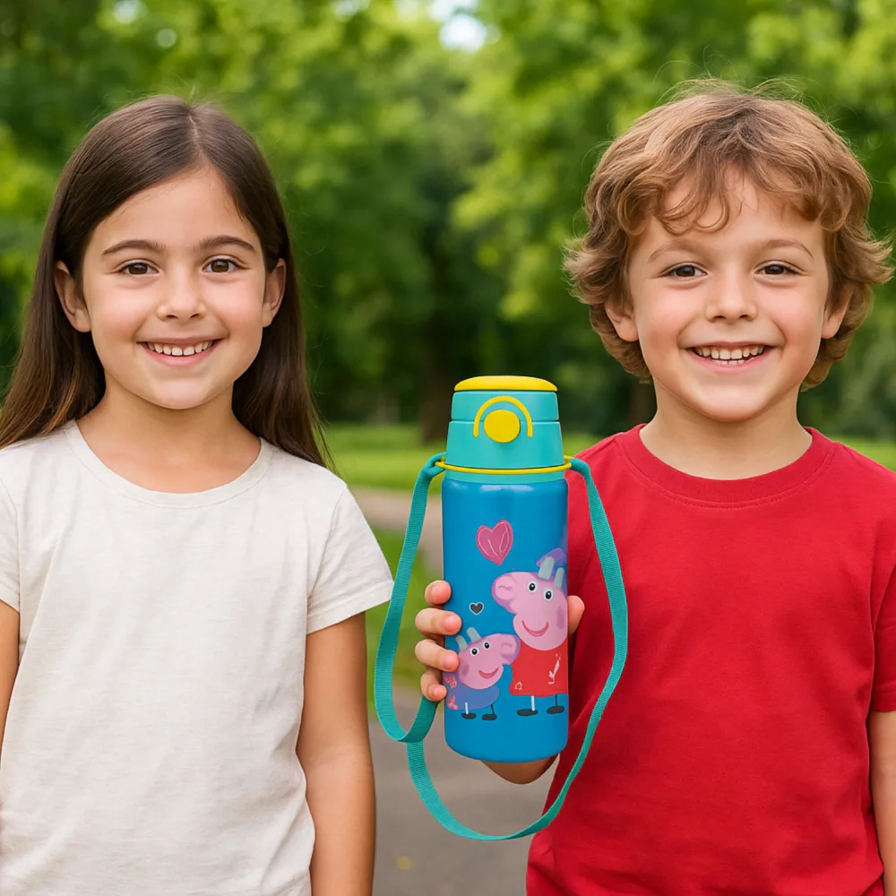 Botella Pop Up Aluminio Peppa Pig x 730 ml.