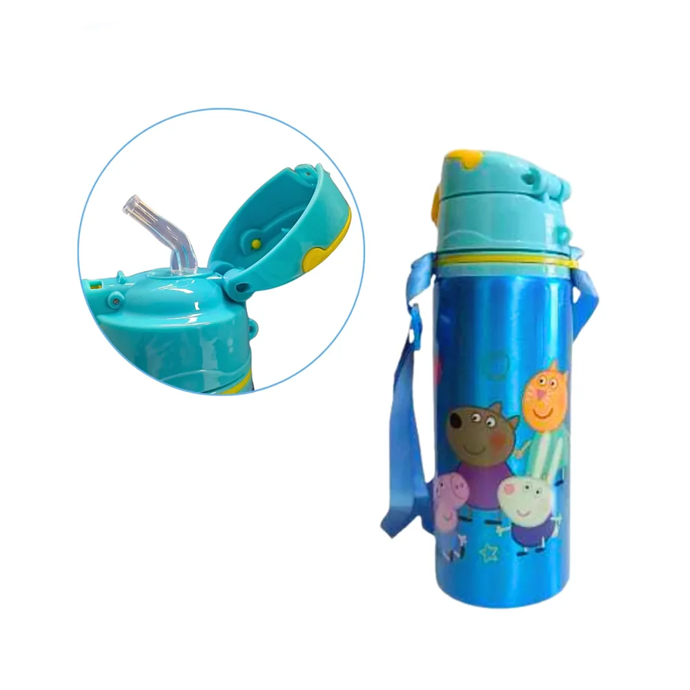 Botella Pop Up Aluminio Peppa Pig x 730 ml.