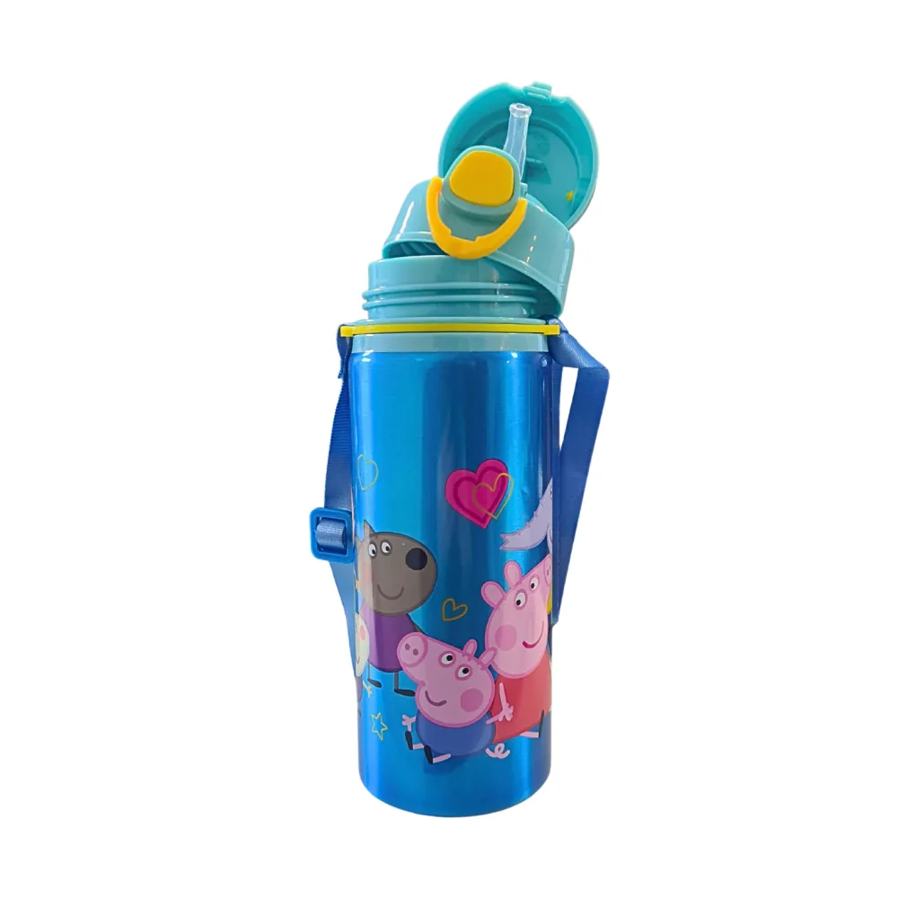 Botella Pop Up Aluminio Peppa Pig x 730 ml.